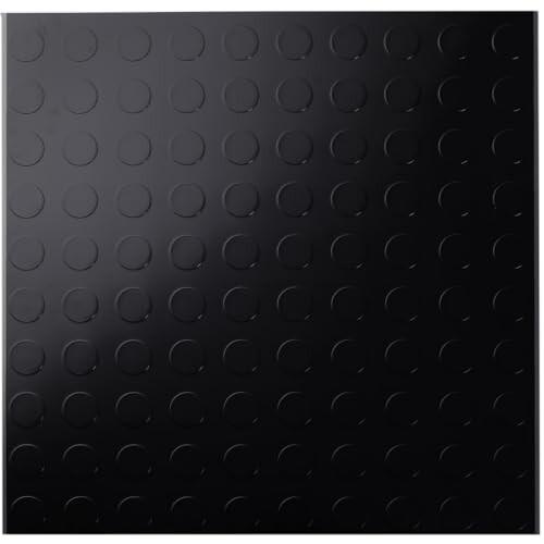 ISL チェッカープレートタイル PVC製縞鋼板 ドット/ブラック 8枚セット 45.7×45.7c...