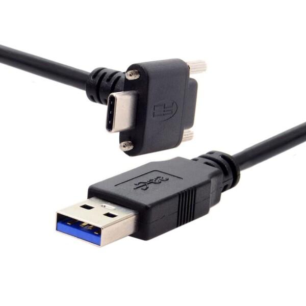 YC° CY 90度アップダウンアングルタイプ スクリューロック USB-C - USB 3.0デー...
