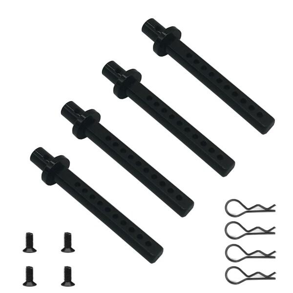 4パックアルミ合金RCカーボディポストマウントクリップ付 for AXIAL SCX10 1/10 ...