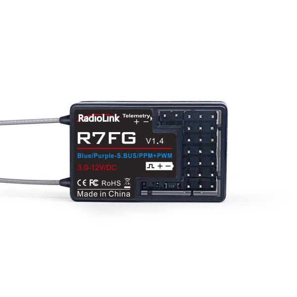 Radiolink R7FGジャイロ受信機 7チャンネル2.4GHz RC防水受信機 、電圧テレメト...