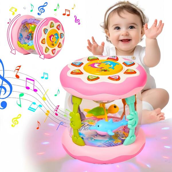 Kabeila 知育玩具 女の子 赤ちゃん おもちゃ ドラム ハイハイ おもちゃ 動く 子供 誕生日...