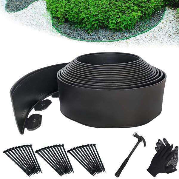 YUNHE ガーデンエッジ フェンス 土留め 園芸シート 土留めフェンスシート 花壇 芝生 根止め ...