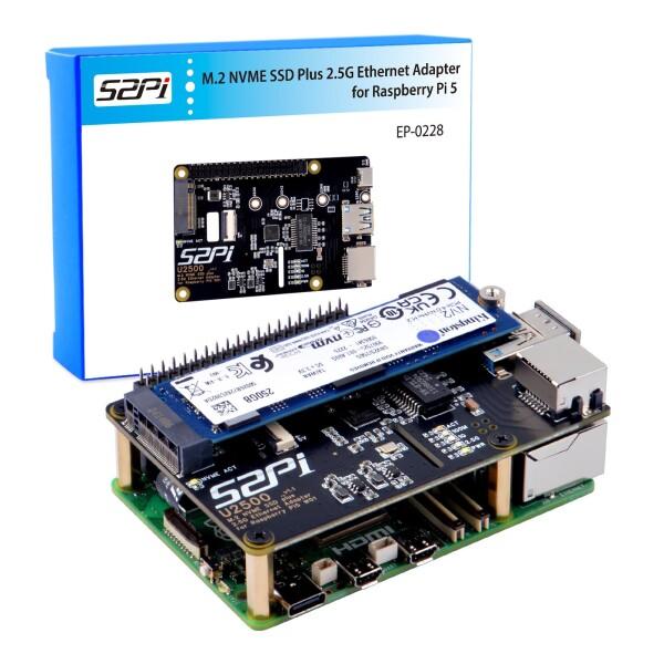 GeeekPi M.2 NVMe SSD Plus 2.5G イーサネット アダプターは、Raspb...