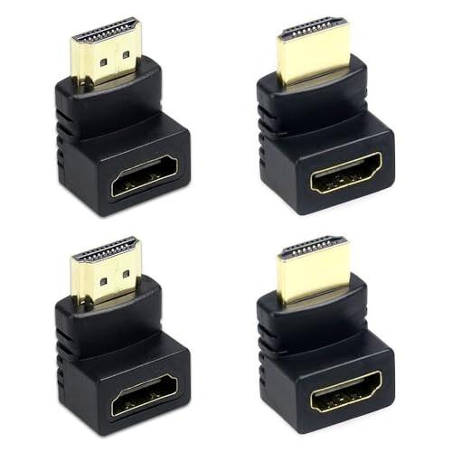 HDMI変換アダプタ コネクタ L型 90度+270度 4個セット HDMIオスtoメス HDMI ...