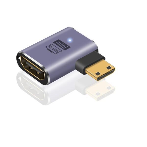 Poyiccot 8K HDMI ミニHDMI変換アダプタ L字、HDMI to Mini-HDMI...