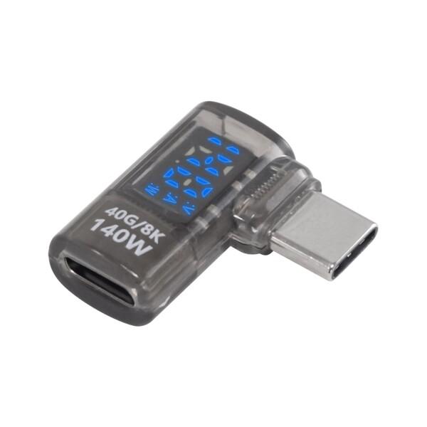 Poyiccot USB C 延長コネクタ40Gbps、L字 L型 USB C 変換アダプタLED ...