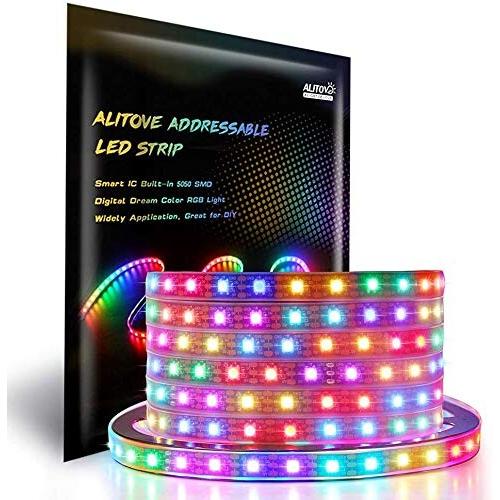 ALITOVE LEDテープライト WS2812Bアドレス可能 5050RGB SMD 5m 300...