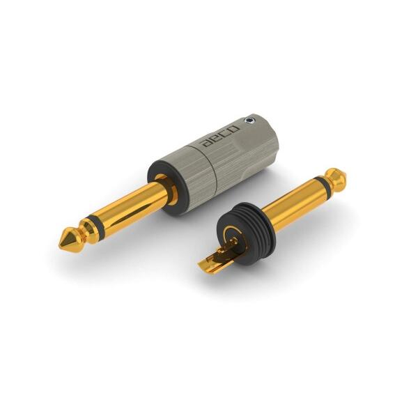 aeco TRS Plug 6.3mm Mono AT6-1221G, 1pcs/1set, Gol...