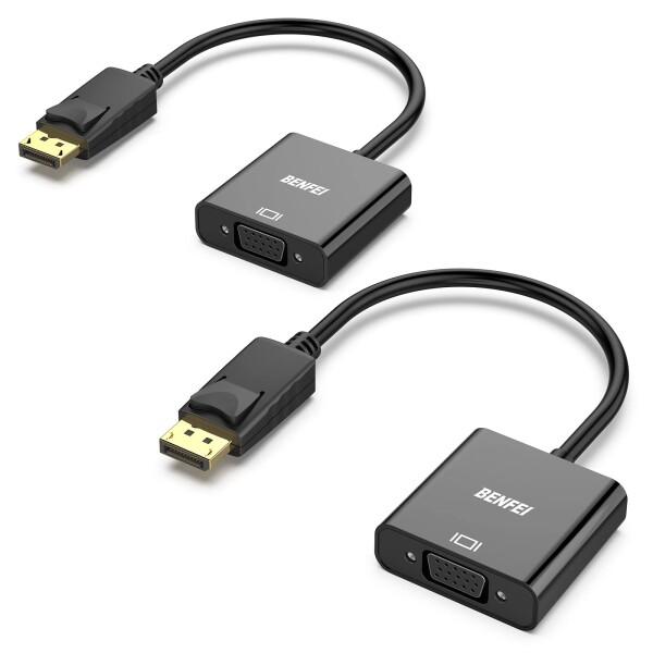 BENFEI 2個 DisplayPort→VGA変換アダプタディスプレイポートVGA変換アダプタ