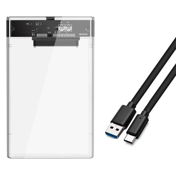 TAORAYO 透明な 2.5インチ HDD/SSDケース USB 3.1 Gen1接続 SATA ...