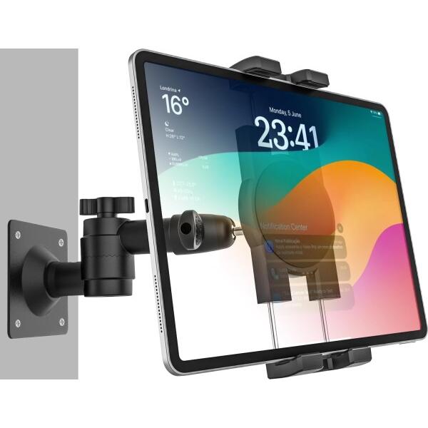 woleyi 壁掛け タブレットスタンド キッチン タブレットウォールマウント 角度調整可能 壁 携...