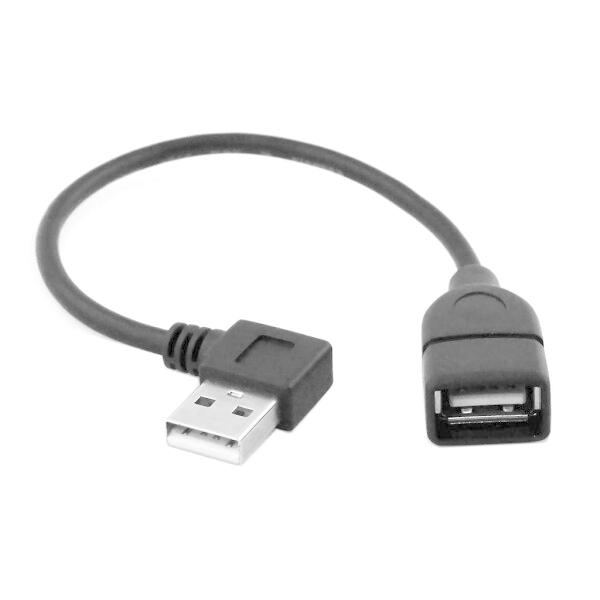 CY USB 2.0 Aタイプ オス 直角 - USB 2.0メス延長ケーブル 90度コネクター 2...