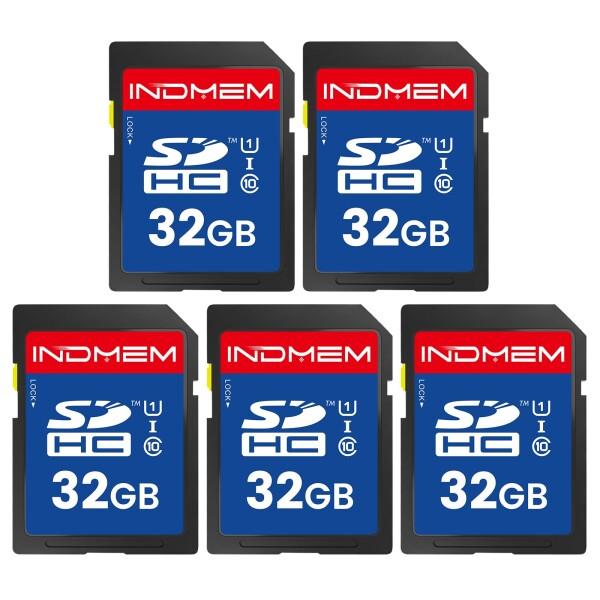INDMEM SDカード 32GB 5枚セットSDHC メモリーカード UHS-I U1 Class...