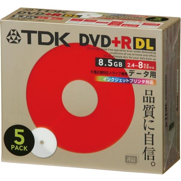 TDK DVD+R 片面2層(8.5GB) 2.4~8倍速 インクジェットプリンタ対応(ホワイト) ...