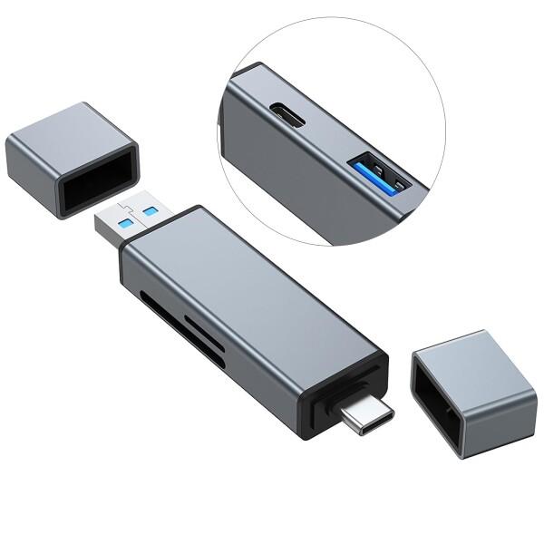 TRkin SDカードリーダーUSB 3.0 4 in 1カードリーダーSD/TF同時読み書きサポー...