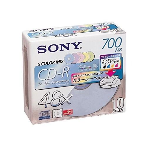 SONY 10CDQ80FPX CD-Rメディア インクジェット対応 カラーレーベル