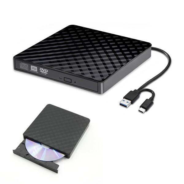yowodana CD DVDドライブ 外付け USB3.0 Type-C Win/Mac/Linu...