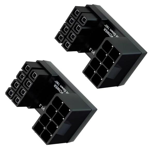 Poyiccot ATX 電源 8pin コネクタ、上向キ下向キATX 8ピンメス-オス180度角度...