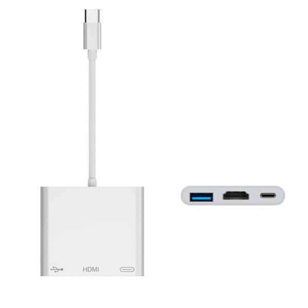 USB Type C HDMI アダプタ 3-in-1 USB-C ハブ (4K解像度 HDMIポー...
