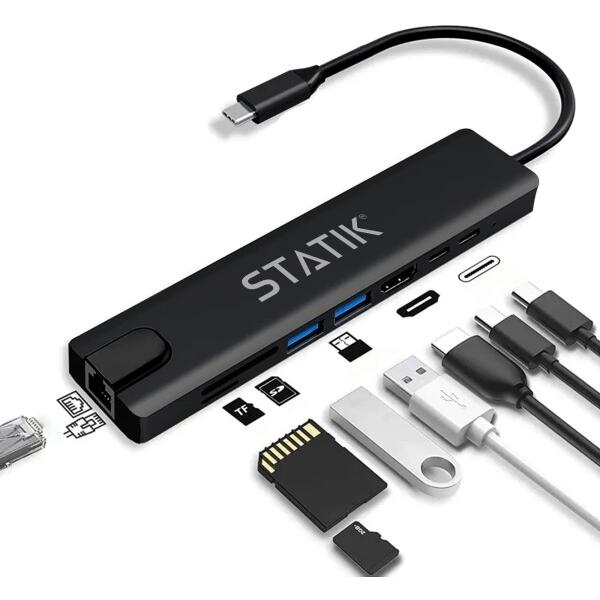 STATIK UltraHub電源USB Cハブ - マルチポートアダプター - 4K USB C ...