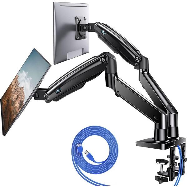 HUANUO (ファーノー) モニターアーム デュアル USBポート付き 13〜35インチ対応 耐荷...