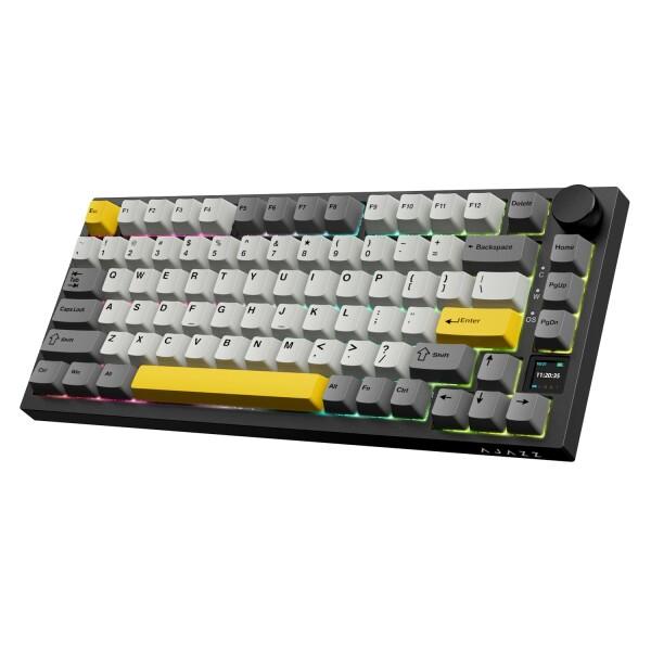 A.JAZZ AK820 Proゲーミングキーボード3モードgift軸 メカニカルRGBホットスワッ...