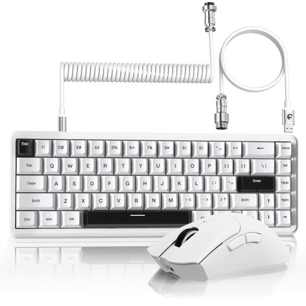 ATTACK SHARK X65HE+R1 ゲーミングキーボードマウスセット 65% 磁気軸ラピッド...