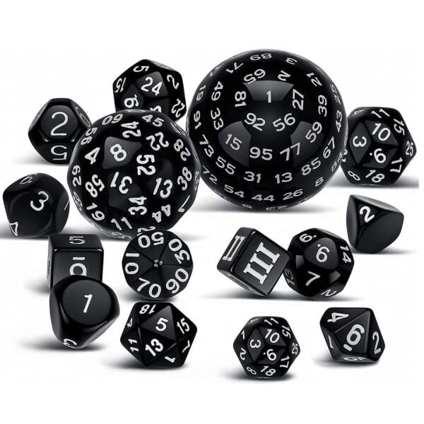ダイス サイコロ セット 100面ダイス dice 多面体 ダイスセット ブラック 100面 24面...