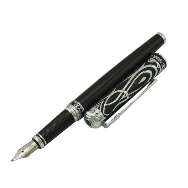 DUKE サファイア 万年筆 特殊ペン先 (0.7-1.2 MM) 中字 太字 美工筆 シルバートリ...