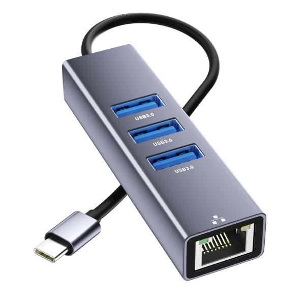 有線LANアダプター 4-IN-1 USB ハブ イーサネットアダプタ USB C LAN変換アダプ...