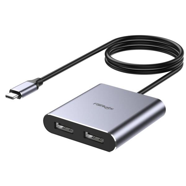 USB C to デュアル DisplayPort MST ハブ スプリッター デュアルモニター 4...