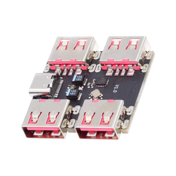 CYUSB 2.0 1-to-4 4ポート HUB PCBA PC 4デバイス Type-C キーボ...