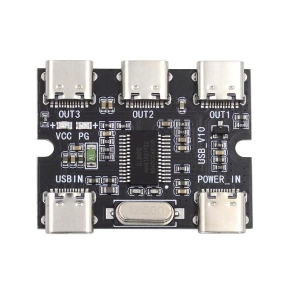 Xiwai USB-C 2.0 1-to-3 3ポート HUB スプリッター PCBA 拡張モジュー...