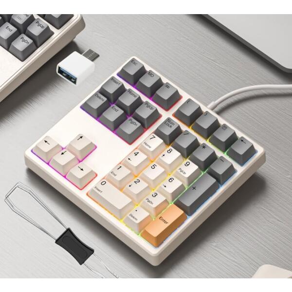 Levieny メカニカルテンキー 34キー プログラマブル&amp;マクロキーボード (有線/USB Ty...