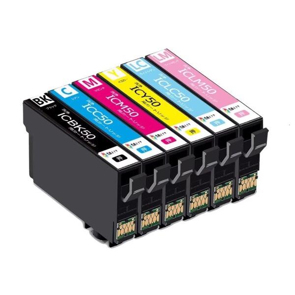 IC6CL50L (BK/C/M/Y/LC/LM)-6色セット洗浄インクカートリッジに入れ替えてヘッ...