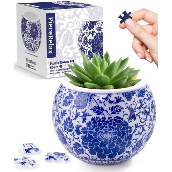ピースリラックス(PieceRelax) 80ピース プラ製3D立体植木鉢パズル(10X10X7cm...
