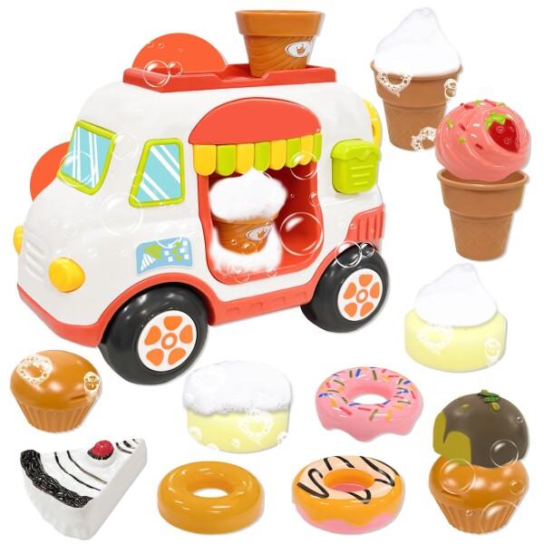 VBACALA お風呂おもちゃ おふろおもちゃ ふわふわ 泡作り 泡遊び ソフトクリーム ドーナツ ...