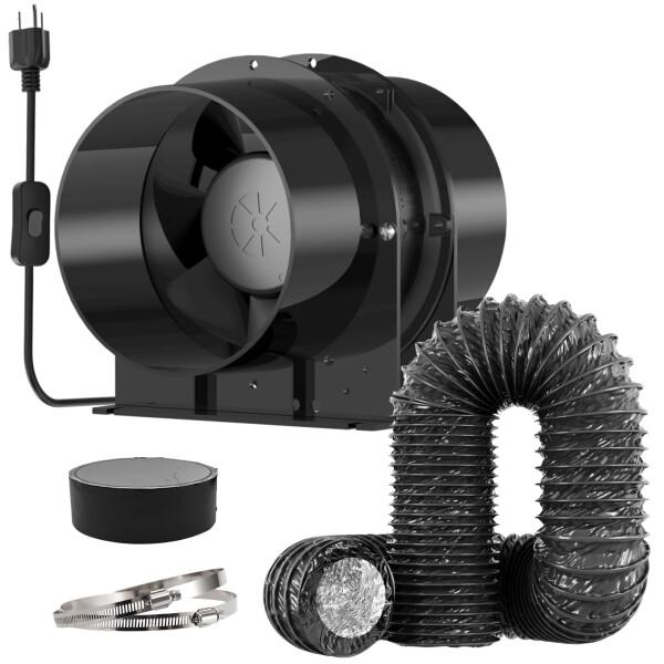 Okryain ダクトファン 150mm 排気セット 換気扇 ダクト用換気扇 風量333m3/h 中...