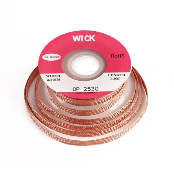 半田吸い取り線 はんだ除去ウィックブレイド 2.5 mm 幅 3 メートルの長さ フラックス リムー...