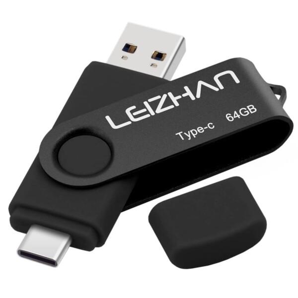 LEIZHAN TYPE-C USB メモリー・フラッシュドライブ 回転式 人気 USB 高速転送 ...