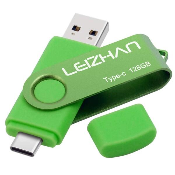 LEIZHAN TYPE-C USB メモリー・フラッシュドライブ 回転式 人気 USB 高速転送 ...