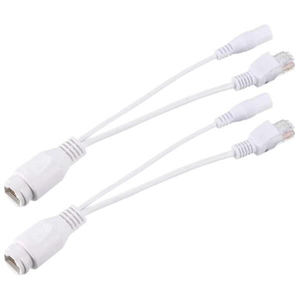 PoE パッシブパワーオーバーイーサネット合成分割アダプター ケーブル (防水屋外型, メス, 2個...