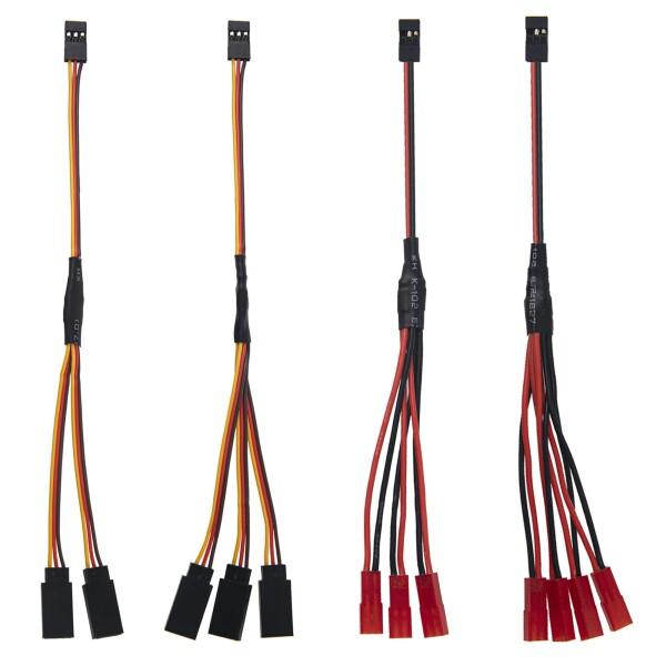 4本 20CM JR プラグ Y スプリッター・ワイヤー，JRメスからJSTオスY束線 アダプター ...