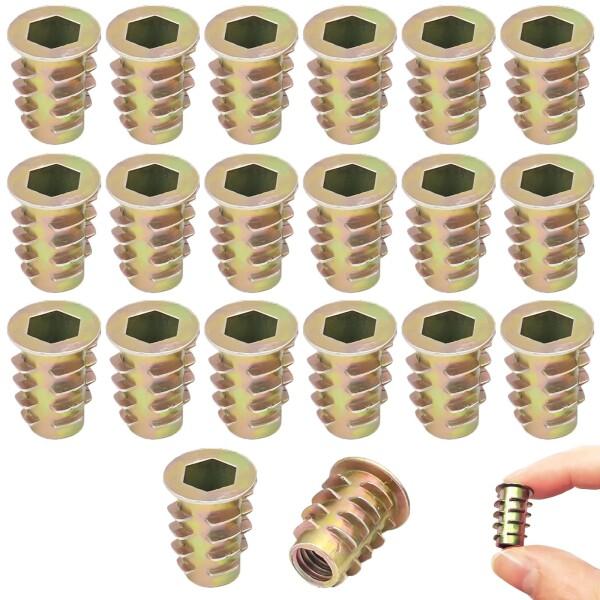 TOAURDA 埋め込みナット50個 M4x10mm インサートナット六角ソケット 亜鉛合金 六角穴...