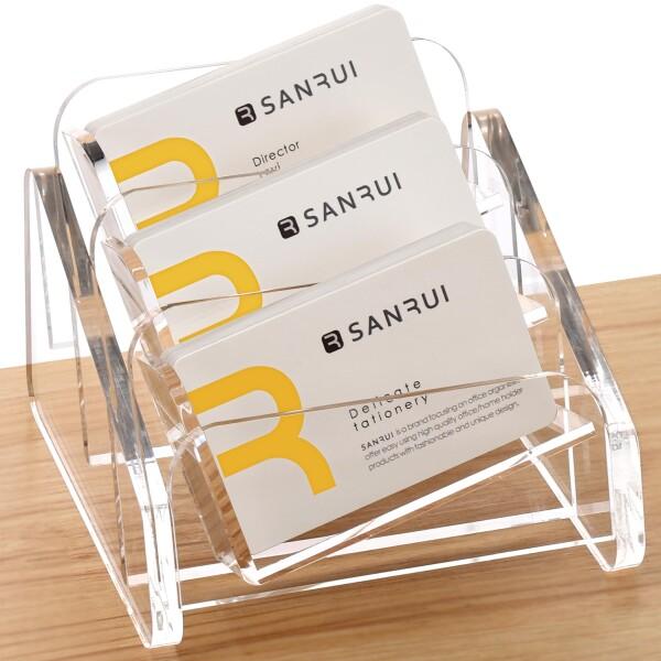 アクリル名刺スタンド 横置き 大容量 クリア卓上名刺ホルダー オフィス・受付・展示会