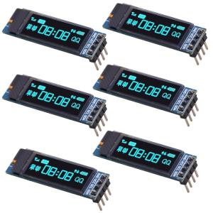6個 0.91インチ I2C OLED ディスプレイモジュール IIC OLED スクリーン DC 3.3V~5V Arduino Raspberry PI対応 (ブ