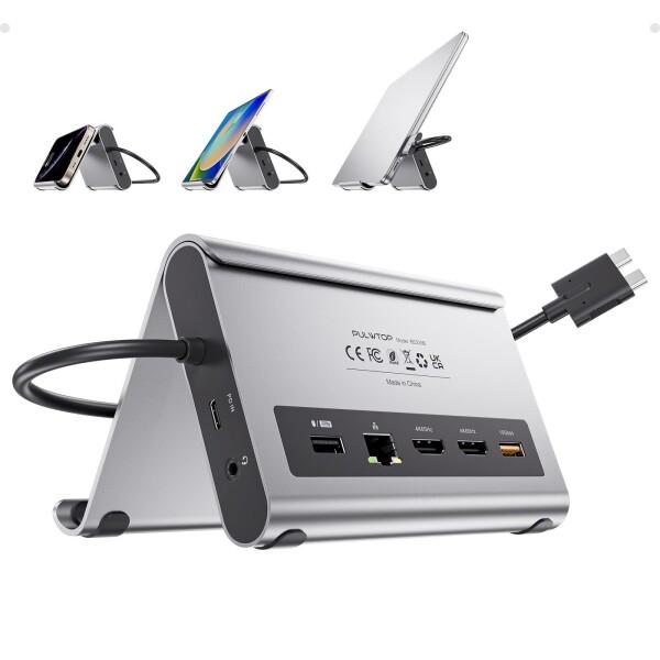 PULWTOP USB C ドッキングステーション デュアル 4K モニター MacBook Pro...