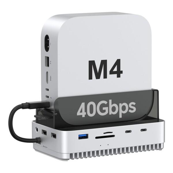 Qwiizlab Mac mini M4/M4 Pro スタンドハブ 40Gbps NVMe SSD...