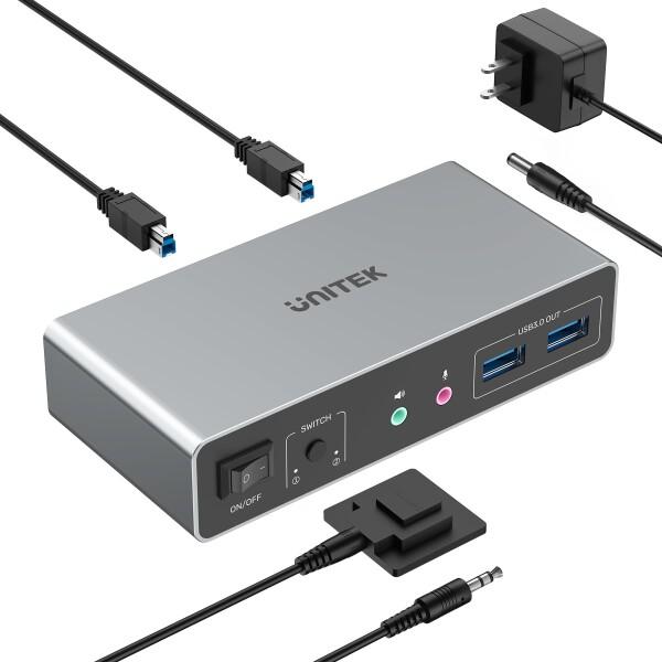 Unitek HDMI KVM Switch 2in2アウト 4K@60Hz USB3.0 KVM切...