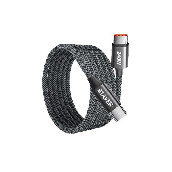 Staver USB-Cケーブル 240W高速充電 2M 1本セット iPhone 16/15/Pr...